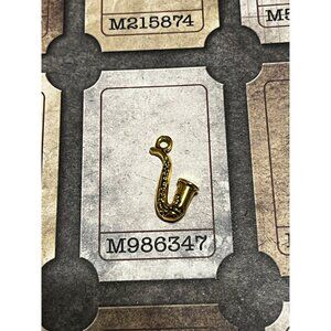 Miniature Gold Saxophone Music-Themed Pendant Vintage Charm
